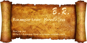 Baumgartner Rovéna névjegykártya